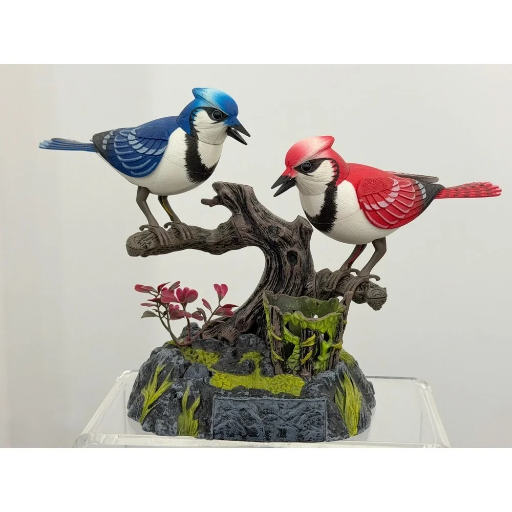 Blue Jays Animated Singing Chirping Realistic Sounds & Movements Figurine